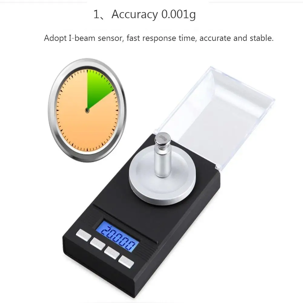 Digital Pocket Scale Mini Jewelry Scale 10g 20g 50g 100g*0.001 High Precision Diamond Gem Weight Balance