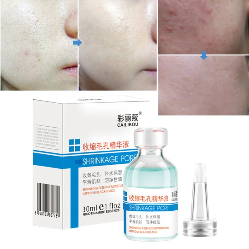 Effective Pores Shrinking Serum Firming Skin Long-lasting Moisturizing Remove Blackheads Acnes Face Serum