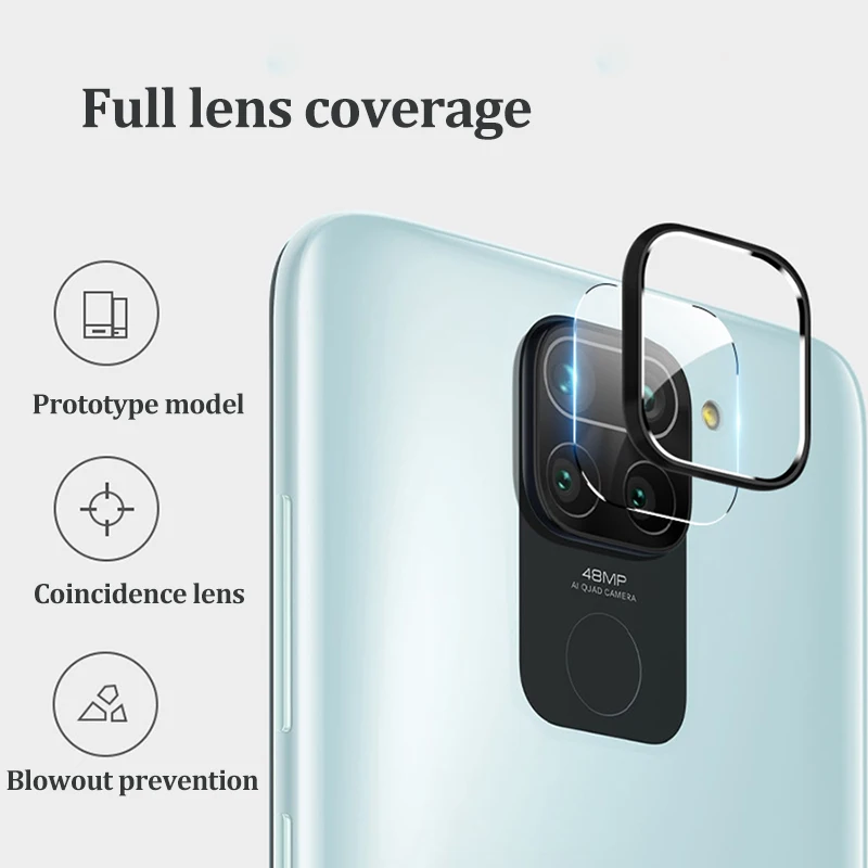 Camera Screen Protector Glass For Xiaomi Redmi Note 9S 8 9 Pro Lens Protective Metal ring max glass | Мобильные телефоны и