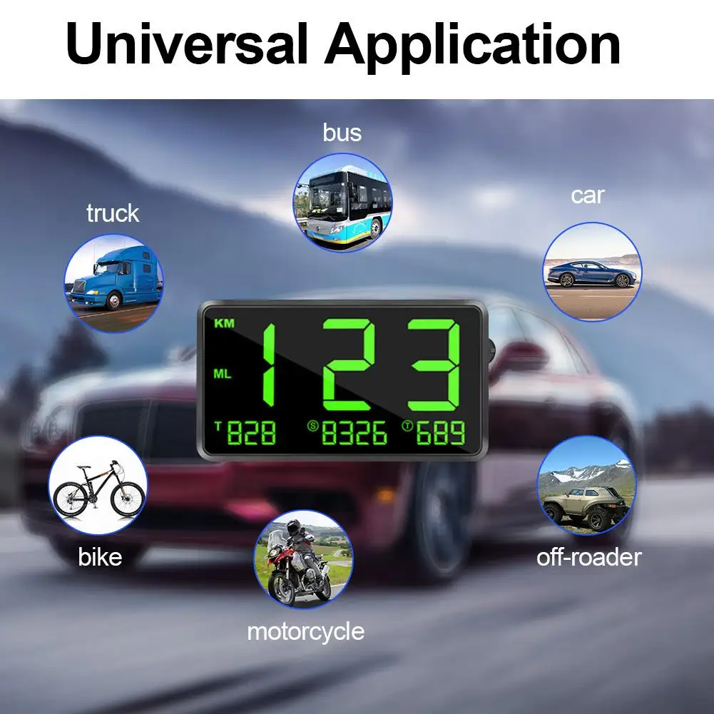 

GPS HUD Speedometer Car Motocycle Universal Digital Car HUD Head Up Display GPS Speedometer Over Speed Alarm KM/h MPH
