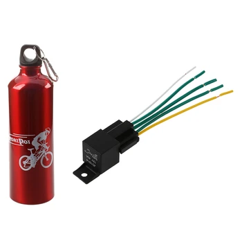 

Sport Bike Patterns Camping Aluminium Kettle 750 ML - Red & 12V Automotive Changeover Relay 40A 5-Pin with Socket Holder