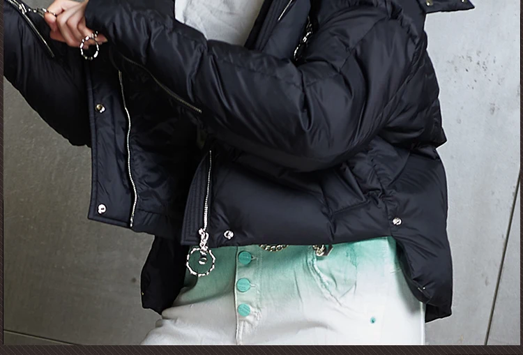 GBYXTY campera pluma mujer негабаритное пуховое пальто зимняя женская модная укороченная водолазка пуховик на утином пуху пальто-пуховик ZA1635