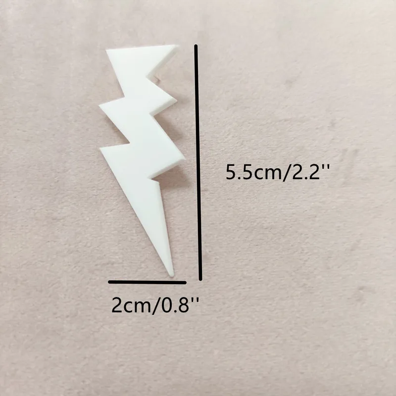 Punk Fashion Mirror Lightning Stud Earrings for Women Gold Silver Color White Black Acrylic Rock HipHop Jewelry Accessories