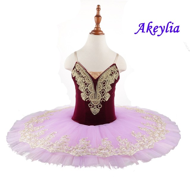 Girls Burgundy lilac Pink ballet tutu dress pancake plate pre-professional ballerina party costumes ballerina ballet tutu Child