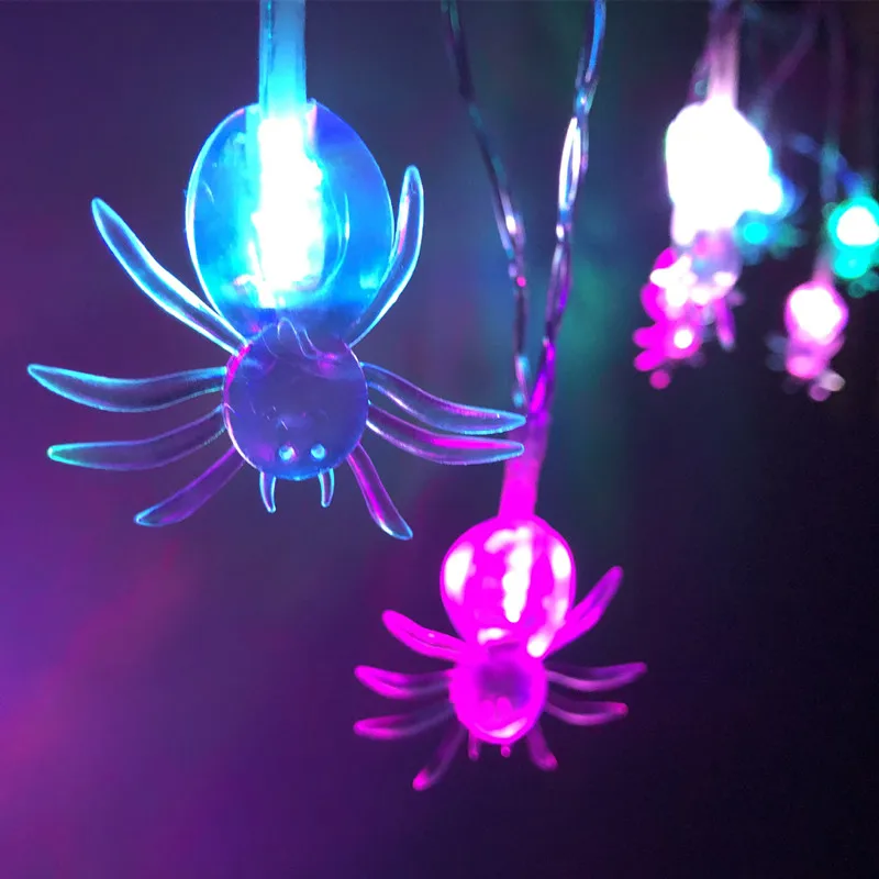 

QYJSD Spider Halloween String Light Horro Atmosphere Holiday Party Fairy LED USB Plug Battery Lighting Bedroom Living Room Decor