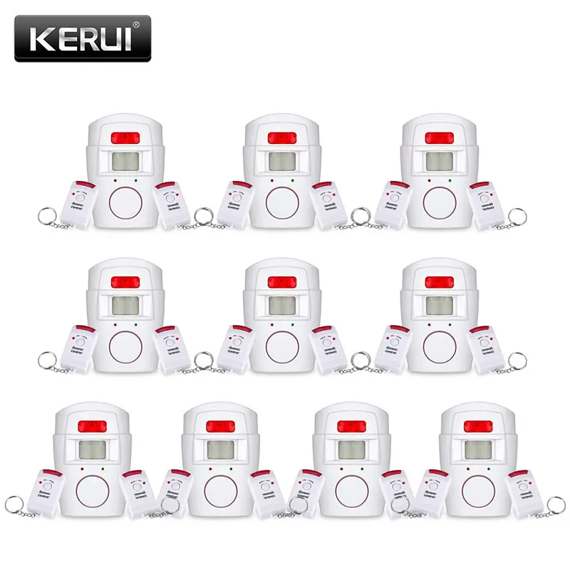 10ps Alarm KERUI домашняя охранная сигнализация PIR оповещение инфракрасный Противоугонный детектор движения монитор Беспроводная сигнализация с пультом дистанционного управления - Цвет: 10ps Alarm