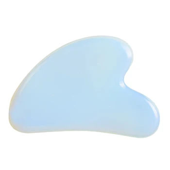 

Acupuncture Body Spa Back Opalite Heart Shaped Stress Relif Scraping Facial Jade Stone Guasha Board Neck Handheld Face Massage
