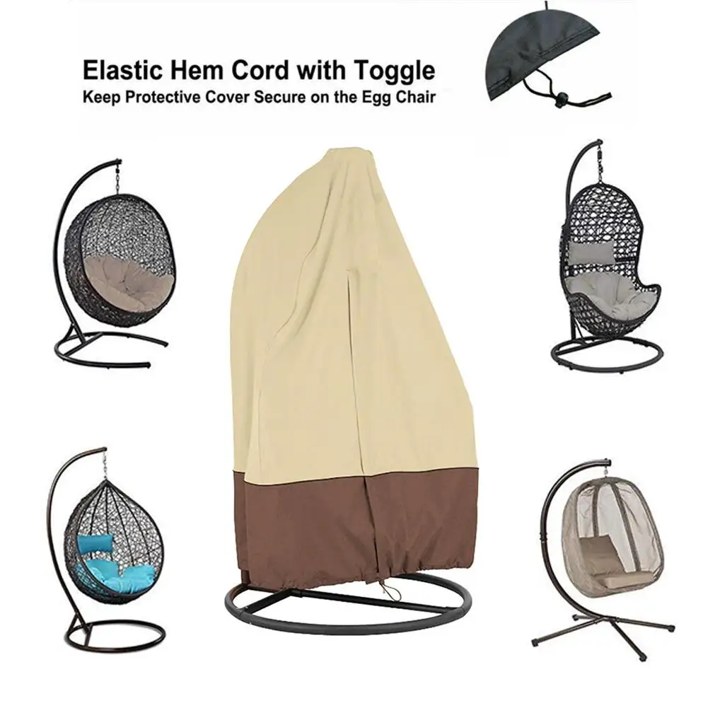 Patio Hanging Chair Cover Wicker Egg Swing Chair Waterproof Dust Covers For Courtyard Garden Hanging Chair Sunny Rainy Cover