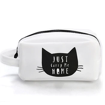 

Durable Cute Cat Cartoon Makeup Bag Cosmetics Pouchs Soft Pectin Multi-purpose Sunglasses Storage Bag Easy Carry for Travel