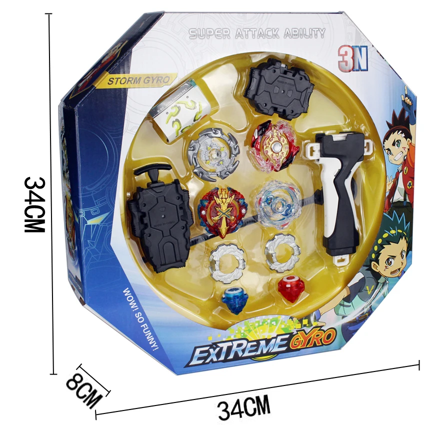 Оригинальная коробка Beyblades Burst для продажи Металл Fusion 4D 3N180A с пусковой установкой и ареной волчок Набор детских игровых игрушек A