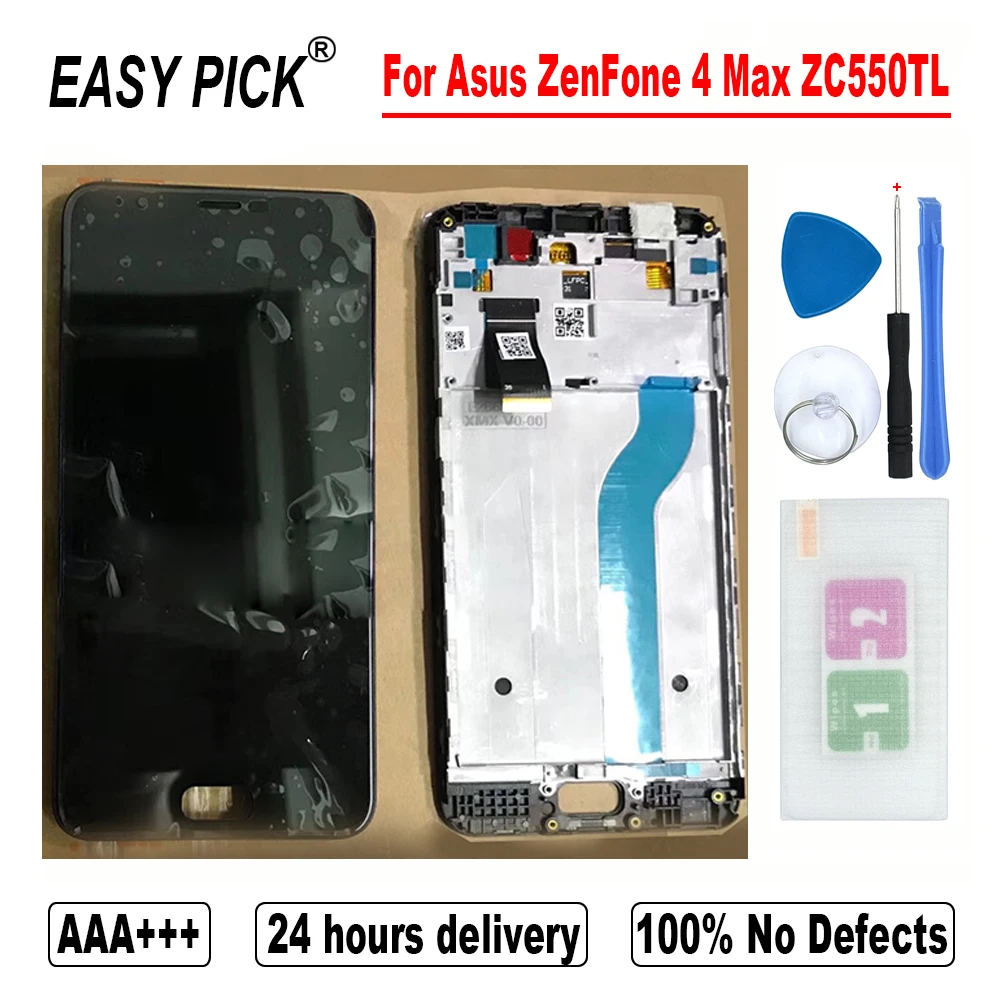 

For Asus ZenFone 4 Max ZC550TL LCD Display Touch Screen Digitizer Assembly with Frame Free Tools