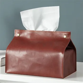 

High-grade PU leather Nordic tissue box creative ins optional carton multicolor