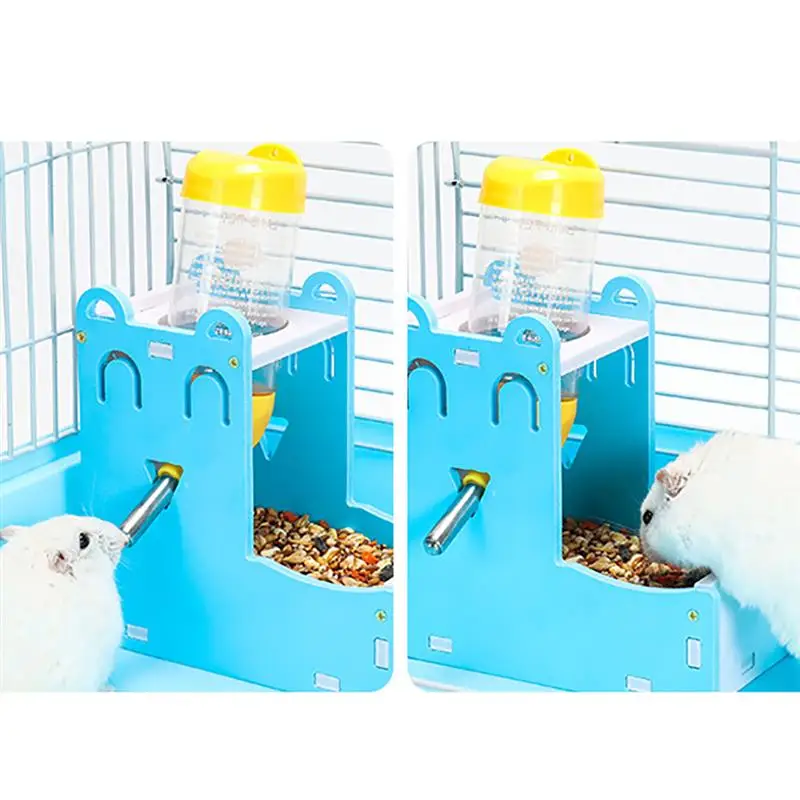 Wood Hamster Water Dispenser Smile Face Automatic Hamster Feeder