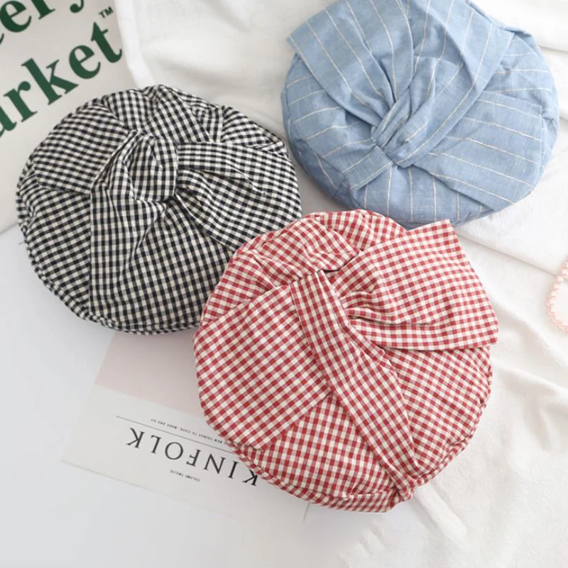 1PC Bow Women Cute Vintage Flat Beret Vintage Flat Girls French Caps