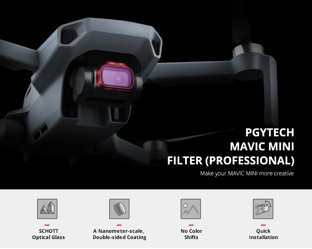 PGYTECH DJI Mavic мини фильтр Камера Линзы Фильтры ND8/16/32/64-PL ND8/16/32/64 для DJI Mavic мини-Дрон аксессуары