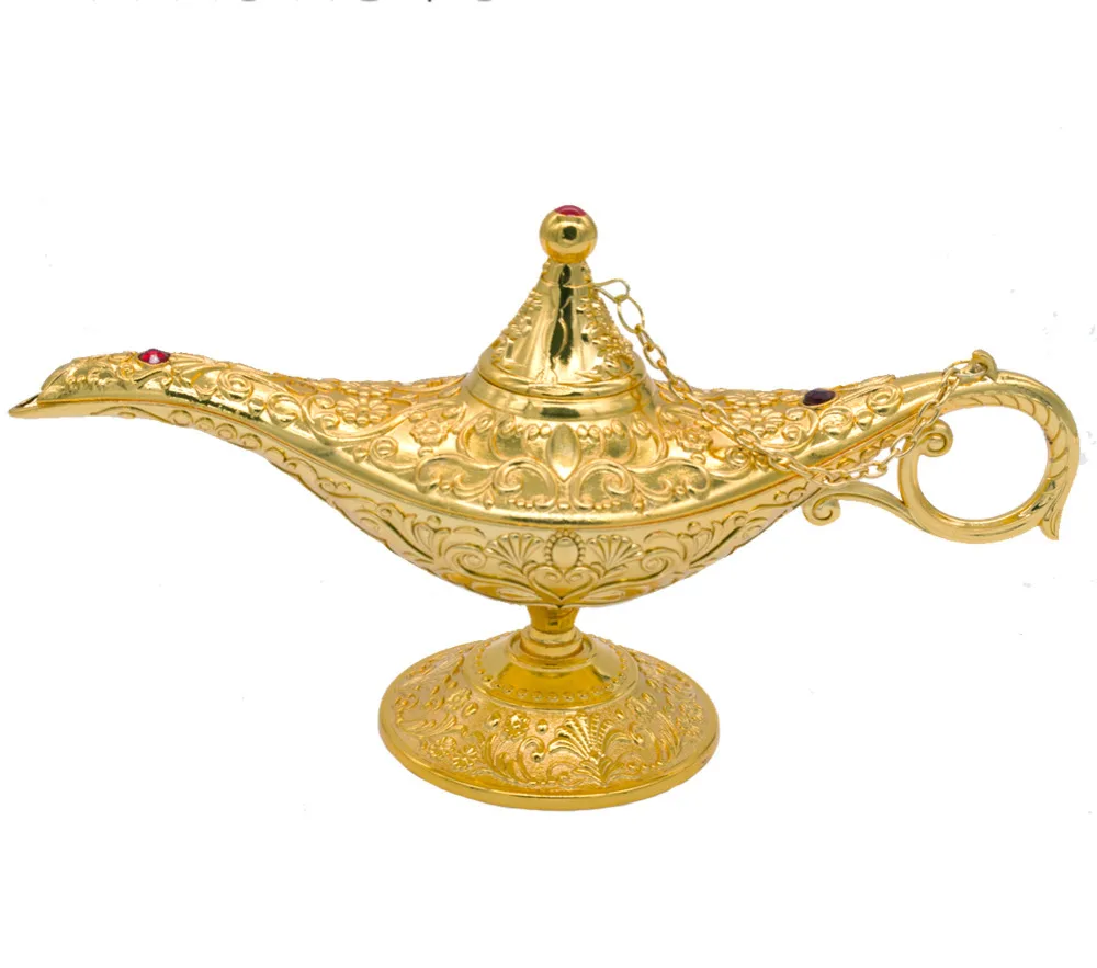 

Metal Genie Magic Lamp Retro Lamp Oil Bottle Genie Bulb Burner Incense Decoration Accessories Home Collection