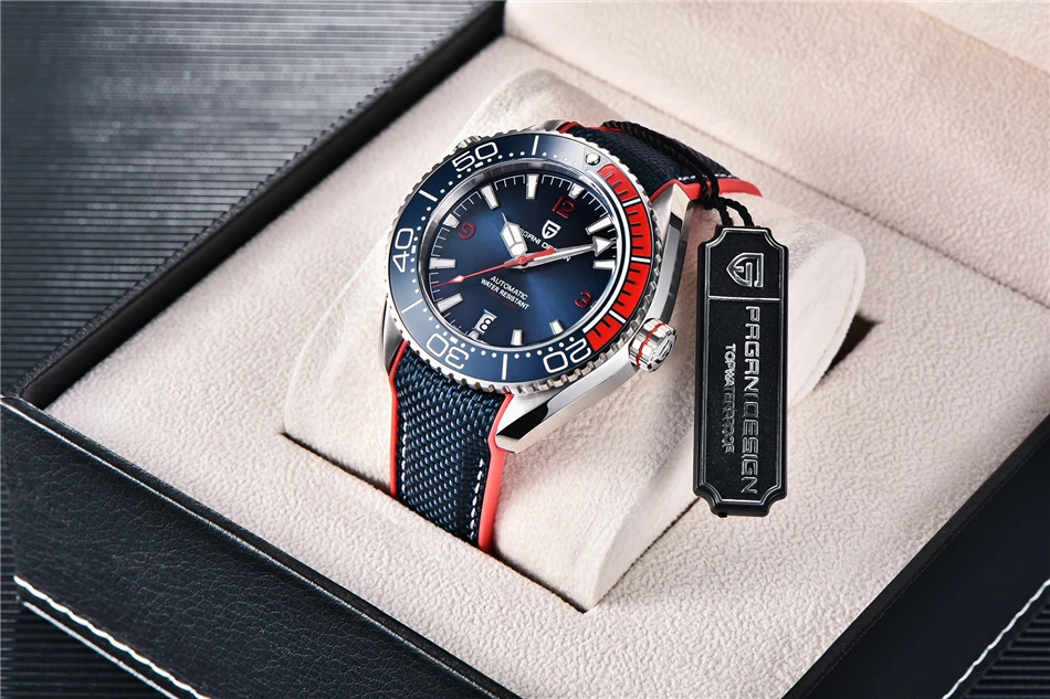 PAGANI DESIGN Men's Automatic Mechanical Watch Ceramic Bezel 100M Waterproof NH35A Movement Luxury Sapphire Glass Watch for Men