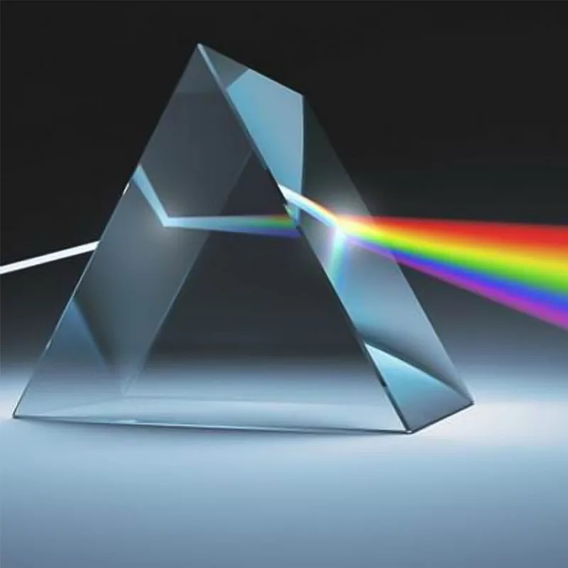 

80x25mm Triangular Prism BK7 Optical Prisms Glass Physics Teaching Refracted Light Spectrum colorful Children Students Present