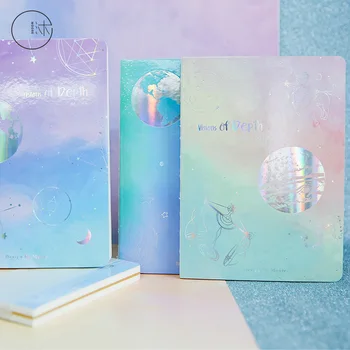 

Kawaii Notebook Hot silver Creative Dream Planet Student Account Note Notebook Stationery Office School Supply Notebook 2020