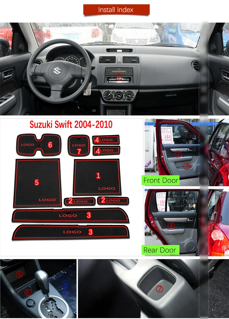 Автомобильный Гаджет тормозные колодки для Suzuki Swift 2004 2005 2006 2007 2008 2009 2010 Maruti спортивные аксессуары ZD11S ZC31S аксессуары гелевая накладка Rubb