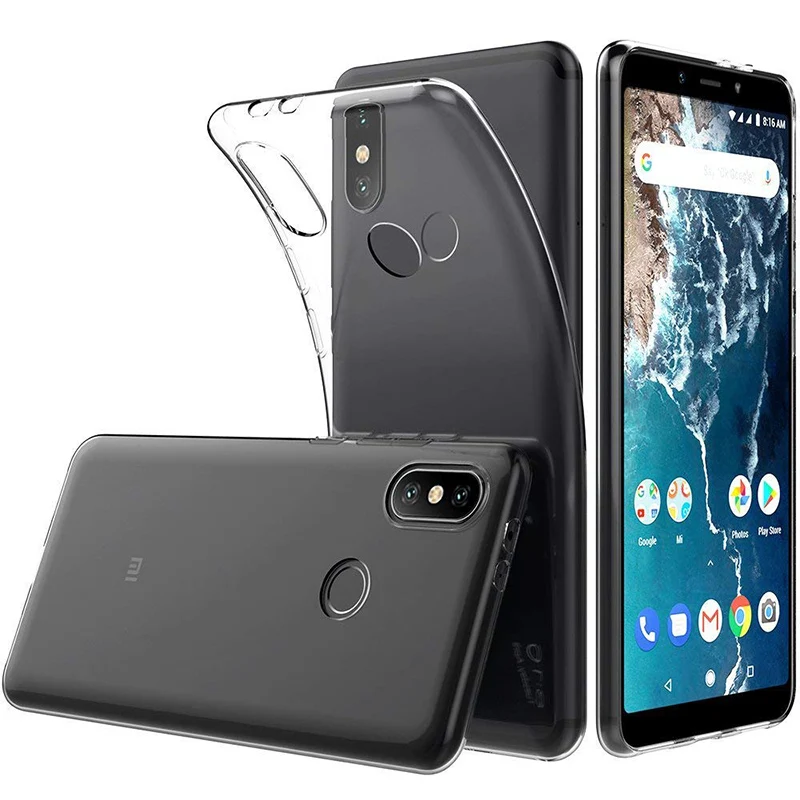 Прозрачный силиконовый чехол для телефона Xiaomi Mi A2/A2 Lite TPU прозрачный мягкий