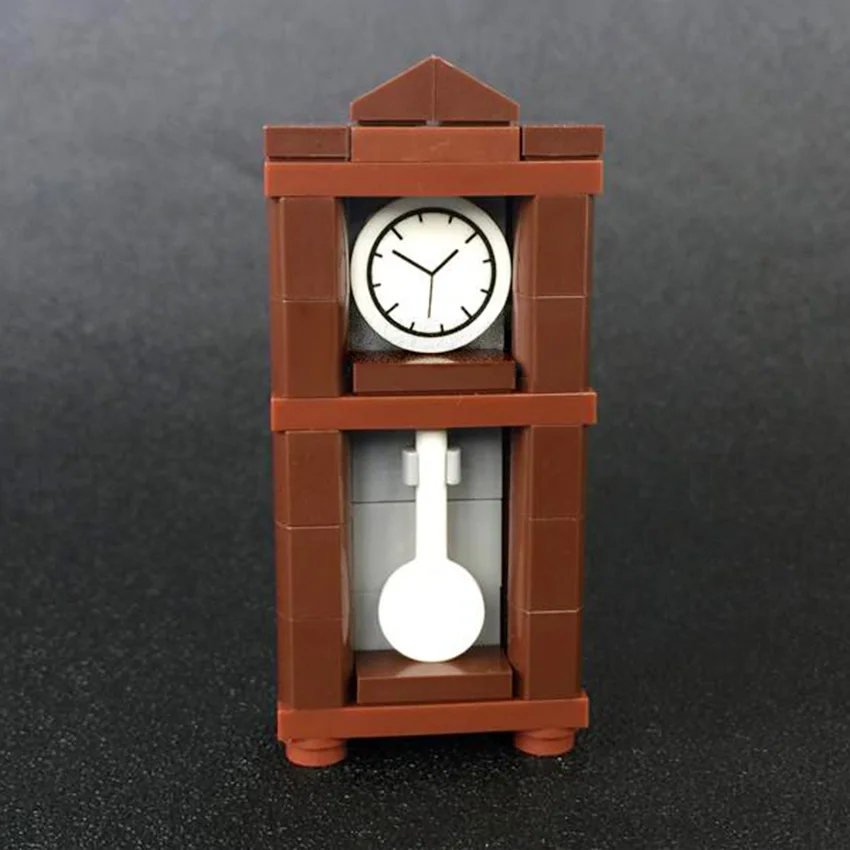 Legoinglys City Home Series MOC Accessories Retro Clock Pendulum Clocks Block Building Blocks Bricks DIY Kits Toys For Children (4)