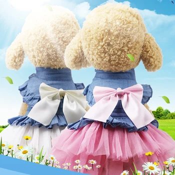 

Dog Dress Princess Gauze Mesh Lace Tutu Dresses Wedding Party Dress Summer Dog Chihuahua Clothes Small Pets Cats