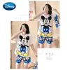Disney Mickey Minnie Women Pajamas Set Summer Cute Cartoon Short Sleepwear Girls Comfortable Home Clothes 3