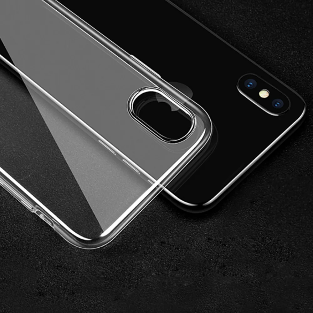 100 шт чехол для телефона iPh 7/8 XR XS smax Coque Прозрачный Мягкий ТПУ силиконовый чехол для Fundas Shell