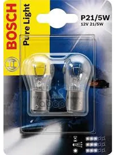 Комплект Ламп Накаливания Блистер 2шт P21/5w 12v 21/5w Bay15d Pure Light(Стандартные Характеристики) Bosch арт. 1987301016