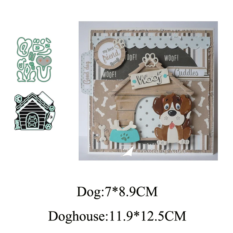 

Dog & Doghouse 2019 NEW Metal Cutting Dies Scrapbooking for Card Making Photo Album DIY Embossing Cuts Lucky Goddess Craft