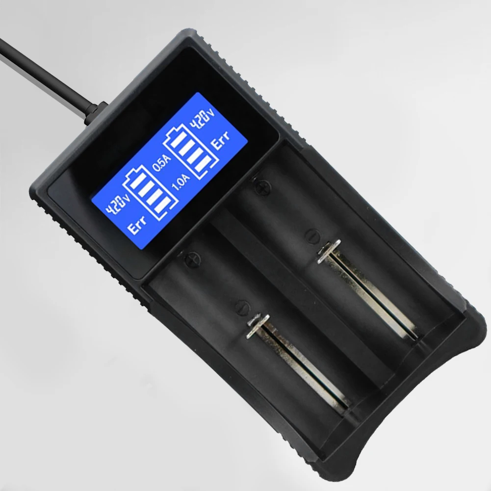 USB порт зарядное устройство Интеллектуальный ЖК-дисплей Портативный Перезаряжаемый двойной Слоты дорожный Держатель Замена для 18650 26650