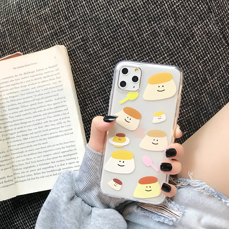 INS стильные милые чехлы для телефонов с пудингом для iPhone 11Pro Max 6 6s 7 8 Plus 11 X Xs Max Xr высококачественный прозрачный мягкий чехол Fundas Capa