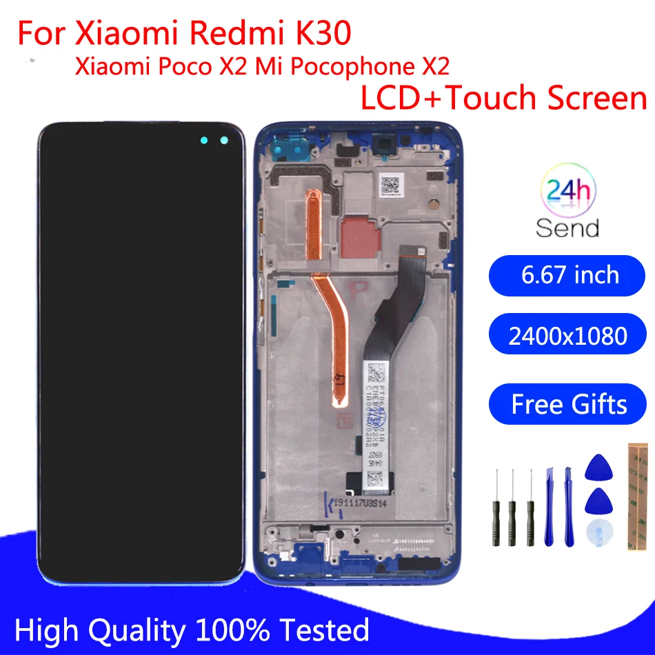 Оригинальный ЖК-дисплей для Xiaomi Redmi K30 сенсорный экран дигитайзер Poco X2 Mi Pocophone |