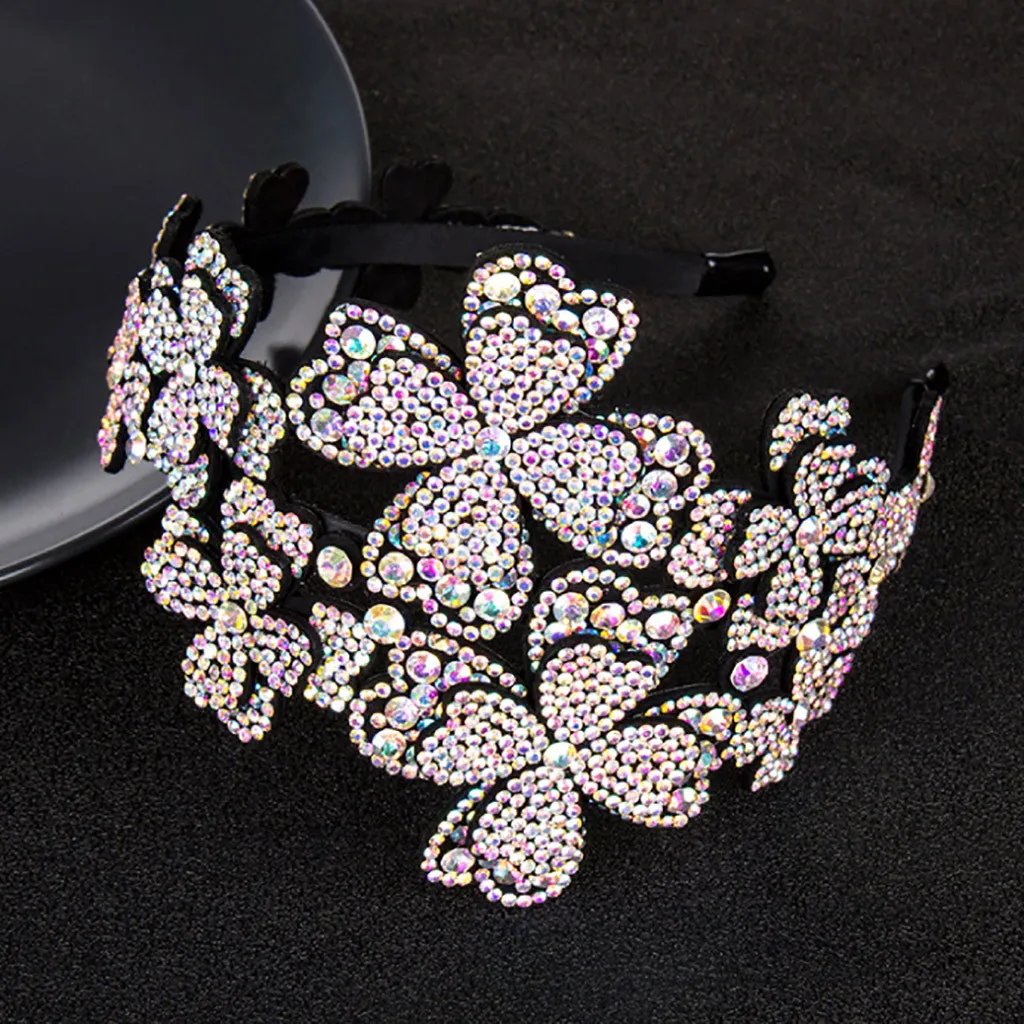 Girls Shiny Luxury Rhinestone HairBand Hair Band High Quality Diamond Hoop Crystal Headbands Ornaments Headwear |