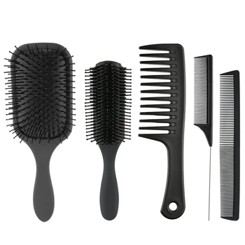 

5Pcs Paddle Hair Brush, Detangling Brush and Hair Comb Set