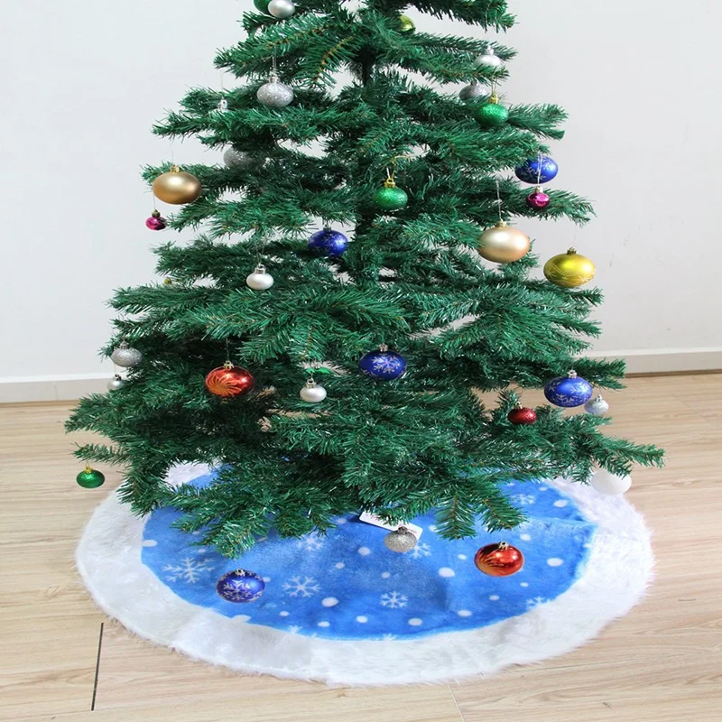

Christmas Tree Skirts Blue 50Inches, Blue White Tree Skirts, Holiday Christmas Decorations Large Skirts for Holiday Christmas De