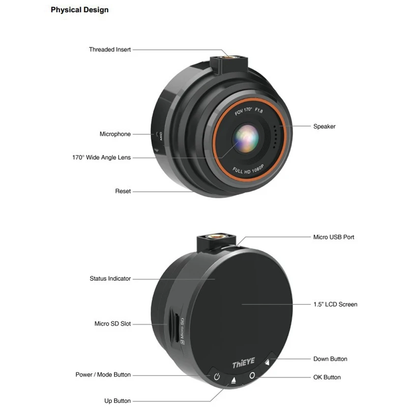 Thieye Dash Cam Safeel Zero Автомобильный видеорегистратор Камера в режиме реального Hd 1080P 170 широкоугольный Dashcam с g-сенсором режим парковки Автомобильная камера Recor