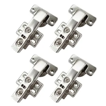 

4pcs Silver Steel Short Arm Hinge 90 Degree for Cabinets Furniture Wardrobes Cold Rolled Steel Furniture Hinges