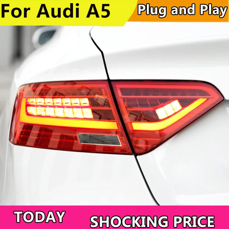 

doxa 4PCS Car Styling For Audi a5 Tail Lights 2008-2016 for A5 LED Tail Lamp + dynamic Turn Signal+Brake+Reverse LED light