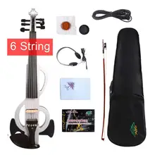 Yinfente 6 струнная электрическая Тихая скрипка 4/4 ручная работа деревянный корпус сладкий тон свободный чехол бант# EV17