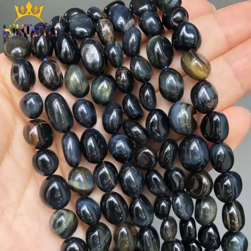 8-10 мм Нерегулярные желтые синие Бусины с тигровым глазом натуральные свободные