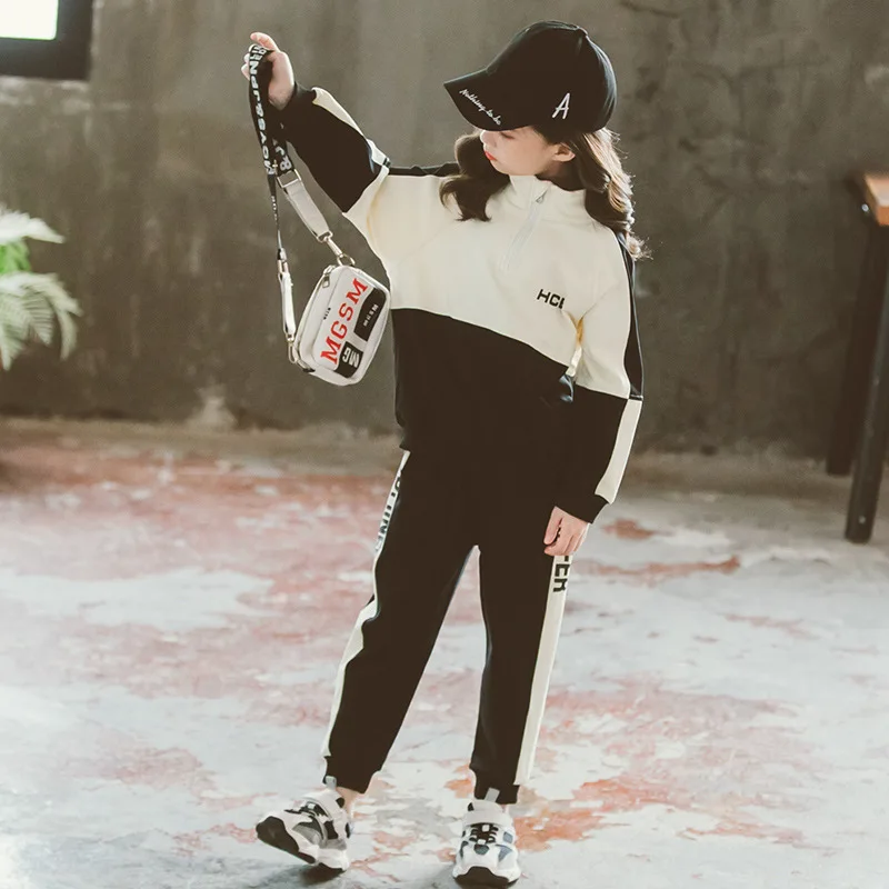 

Girls Clothes Sets New Kids Clothes Autumn Spring Sport Suit Long-sleeved Tops+pants Children Girls Clothes 6 8 9 10 11 12 Year