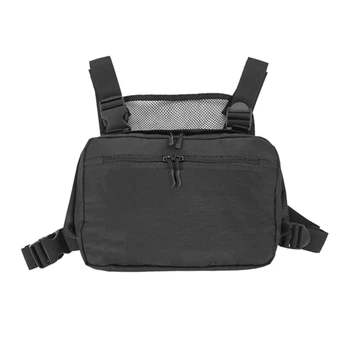 

Black Chest Rig Bags Waist Bag Hip Hop Streetwear Functional Chest Bag Cross Shoulder Bags