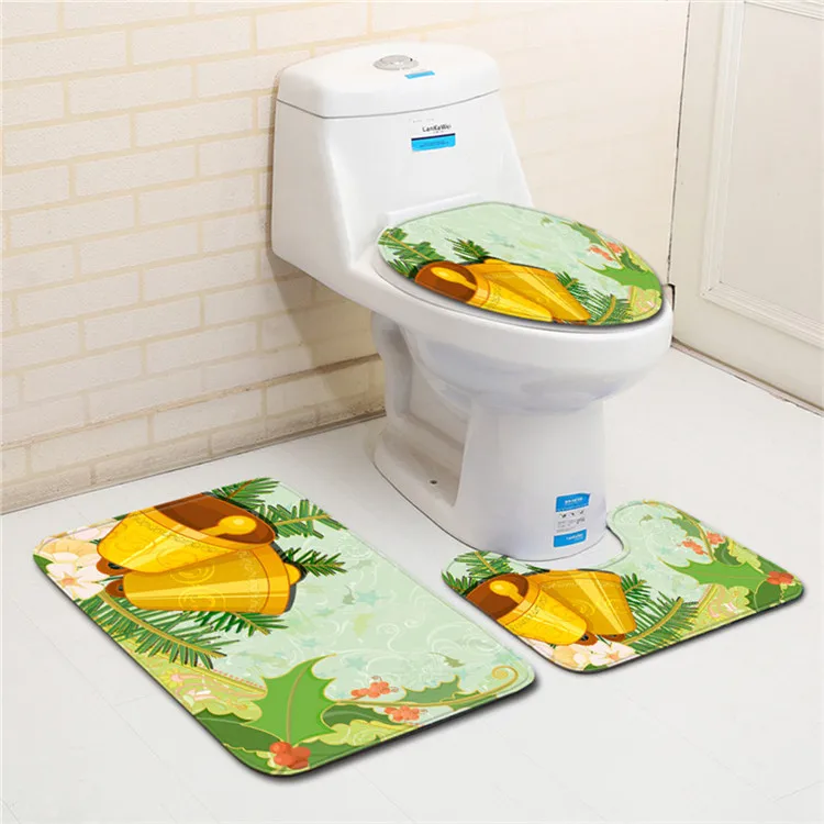 Free Shipping 3Pcs/set Christmas Trees Bathroom Carpet Set Dywaniki Lazienkow Bath Mats Rug Tapete Banheiro Tapis Salle De Bain - Цвет: As Picture