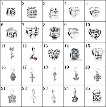 

5pcs/lot Big discount heart charms beads 925 Sterling silver Bow dangle charm Fit Bracelets Necklace DIY Pendants For Jewelry