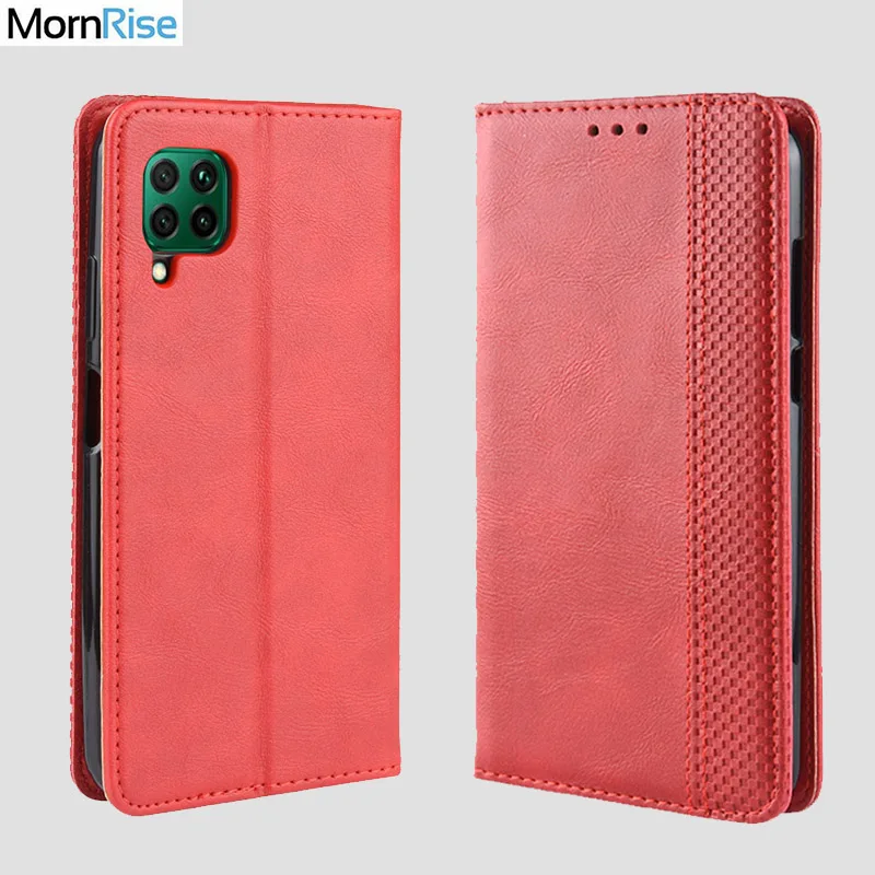

For Huawei P40 Lite Case Book Wallet Vintage Slim Magnetic Leather Flip Cover Card Stand Soft Cover Luxury Mobile Phone Bags