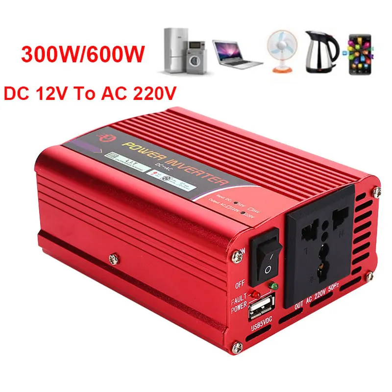 Vehemo DC12V к AC110V Модифицированная синусоида Авто Инвертор автомобильный инвертор зарядное устройство портативный адаптер алюминиевый сплав