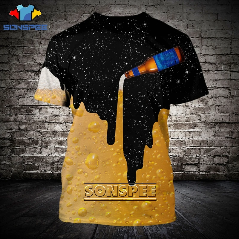 

New Funny Men's t shirt Summer 3D Printed Round Neck Comfort Streetwear Short Sleeves Fashion Casual Starry sky print T-Shirt