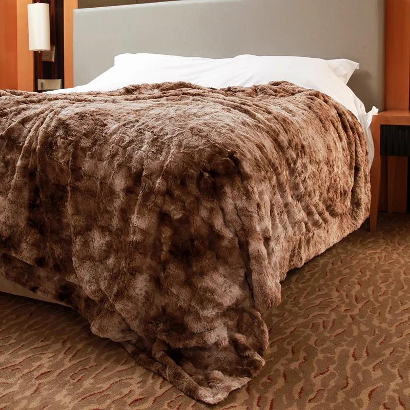 Одеяло из искусственного меха | гипоаллергенное одеяло для кровати дивана, супер мягкий светильник роскошный уютный теплый Пушистый Плюшевый Бланк